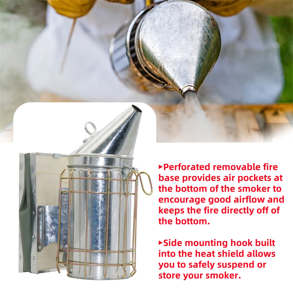 Beekeeping Stainless Steel Lea - Bee Smoker Tool 评论和价格